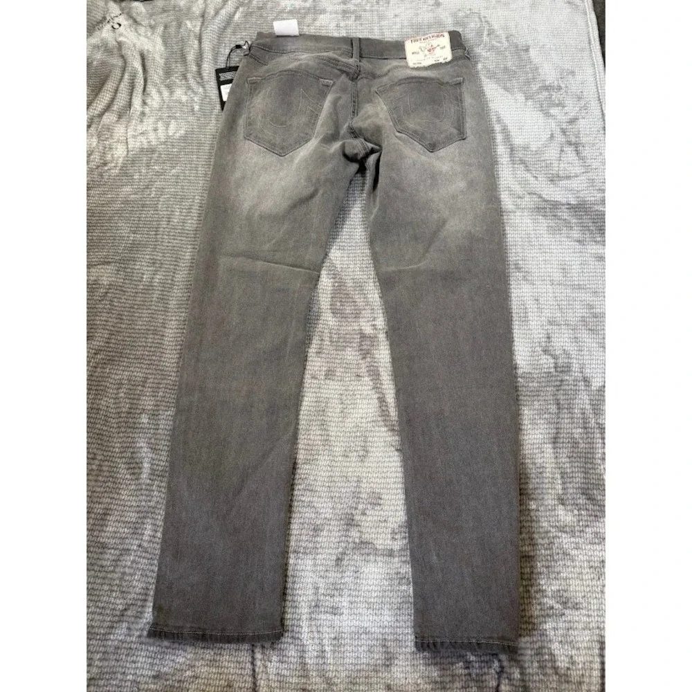 True Religion Rocco Relaxed Skinny Jeans Men 30X32 Grey Charcoal Denim Pants NEW